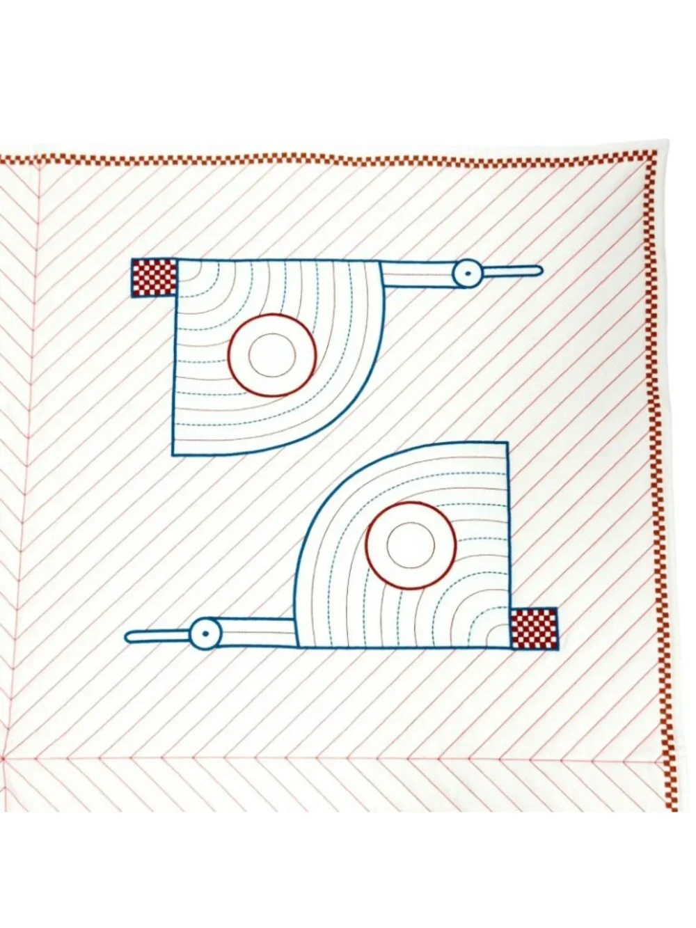 Hermes Quilted Cover Animo Natte Wool Cashmere Ecru Blanket
